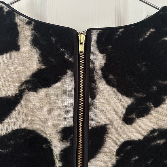 Reiss Lavine Floral Wool Blend Bodycon Dress Black Cream Gold Women's Size 10 - Picture 10 of 15